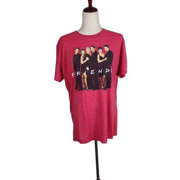 Friends Televsion Series Retro 90's Unisex Graphic Faded Red Tee Size Large - Picture 3 of 10